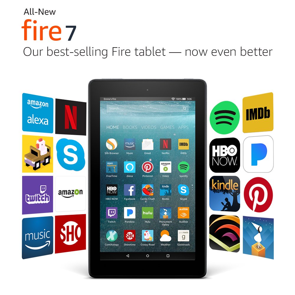 Amazon Kindle Fire 7 With Alexa,Black